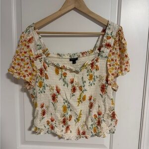 Torrid Floral Cropped Blouse